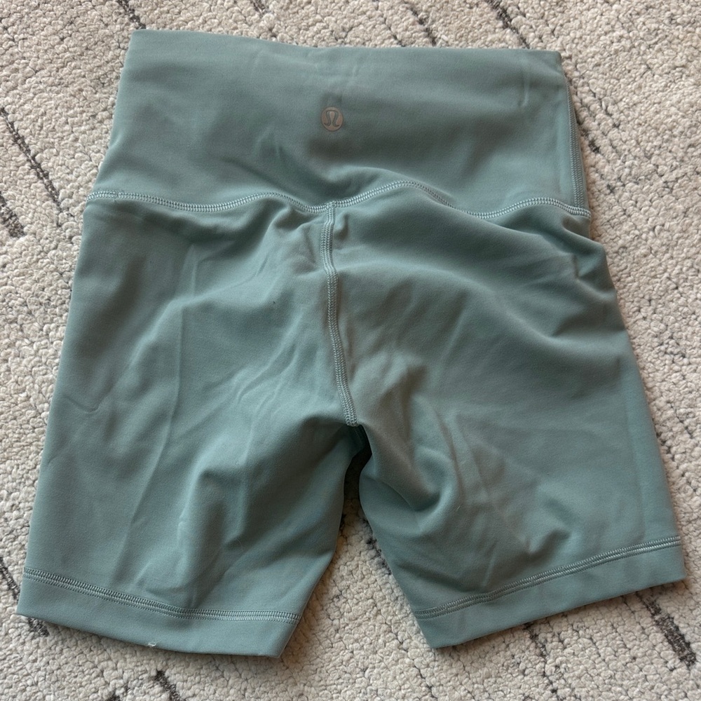 Lululemon High-Waisted Shorts in Sage Green